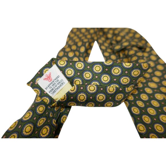Turnbull And Asser Geometric Circle Polka Dots 100% Silk Men’s Neck Tie - Picture 7 of 9
